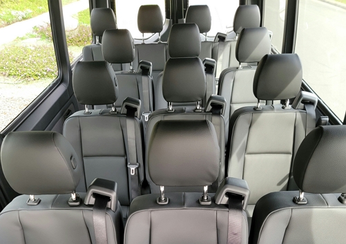 All 15 seats in a Mercedes Sprinter van
